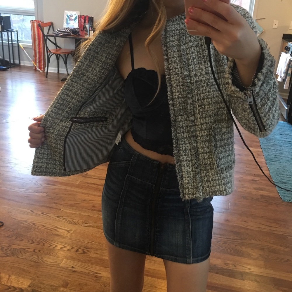 Jcrew shimmer tweed jacket